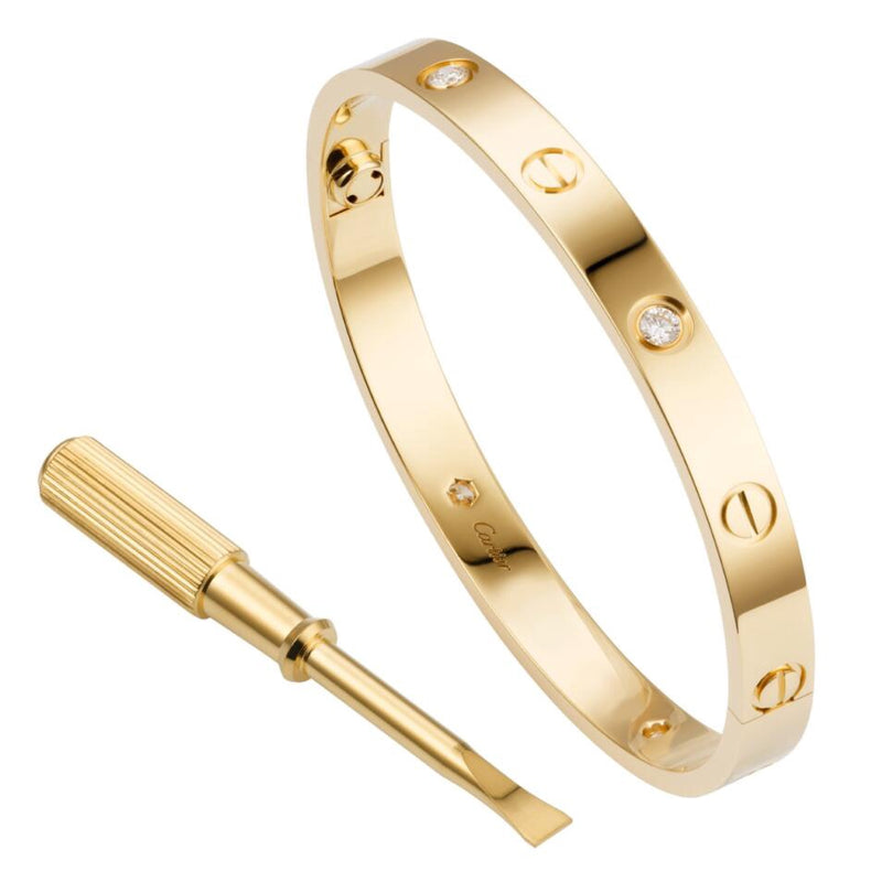 Bracelete Love Cartier Banhada a ouro 18k e prata 925