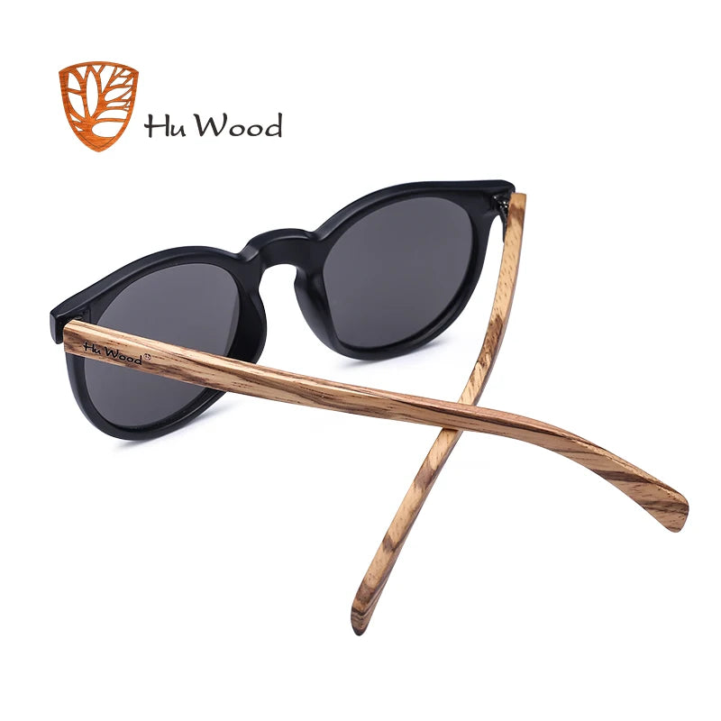 Óculos de Sol Wood Espelhado Redondo Polarizado UV400 Unissex