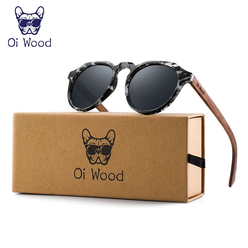 Óculos de Sol Wood UV400 Armação Madeira Camuflado