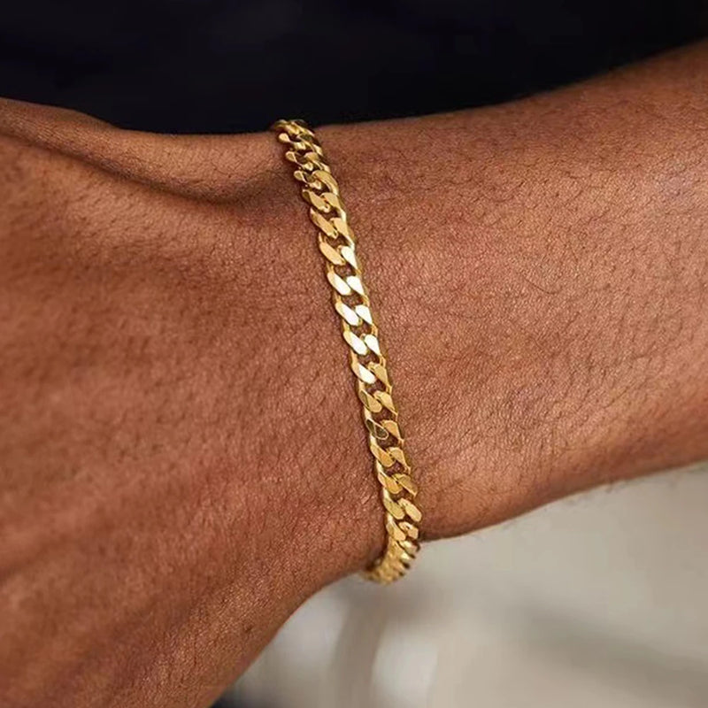 Pulseira de Corrente banhada a ouro 18k e prata 925