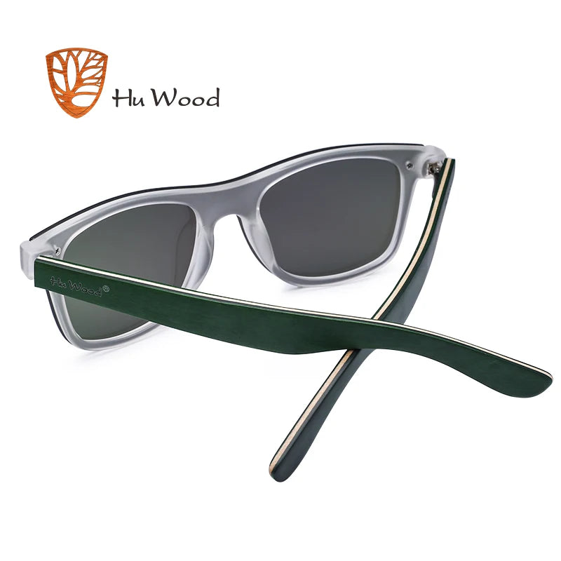 Óculos de Sol Wood Retângular Espelhado UV400