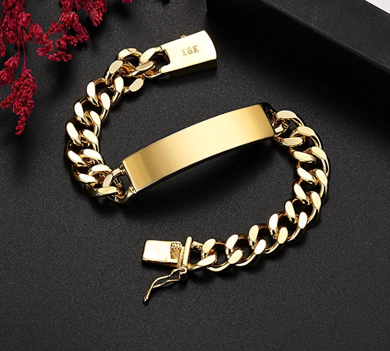 Pulseira Masculina Corrente folheado Ouro 18K