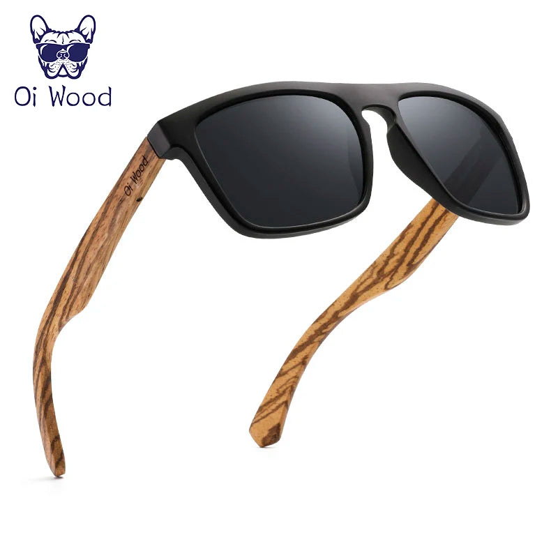 Óculos de Sol Wood Quadrado Polarizados Espelhado UV400