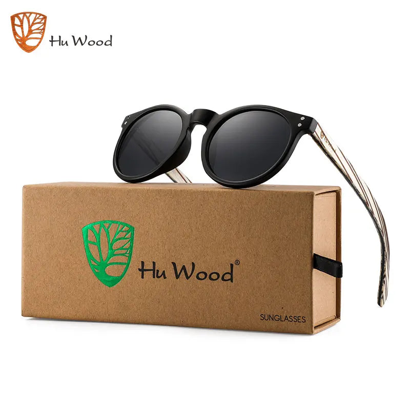 Óculos de Sol Wood Polarizado Redondo UV400 Unissex