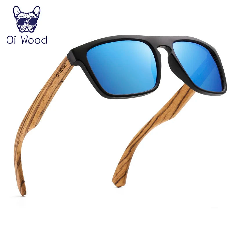 Óculos de Sol Wood Quadrado Polarizados Espelhado UV400