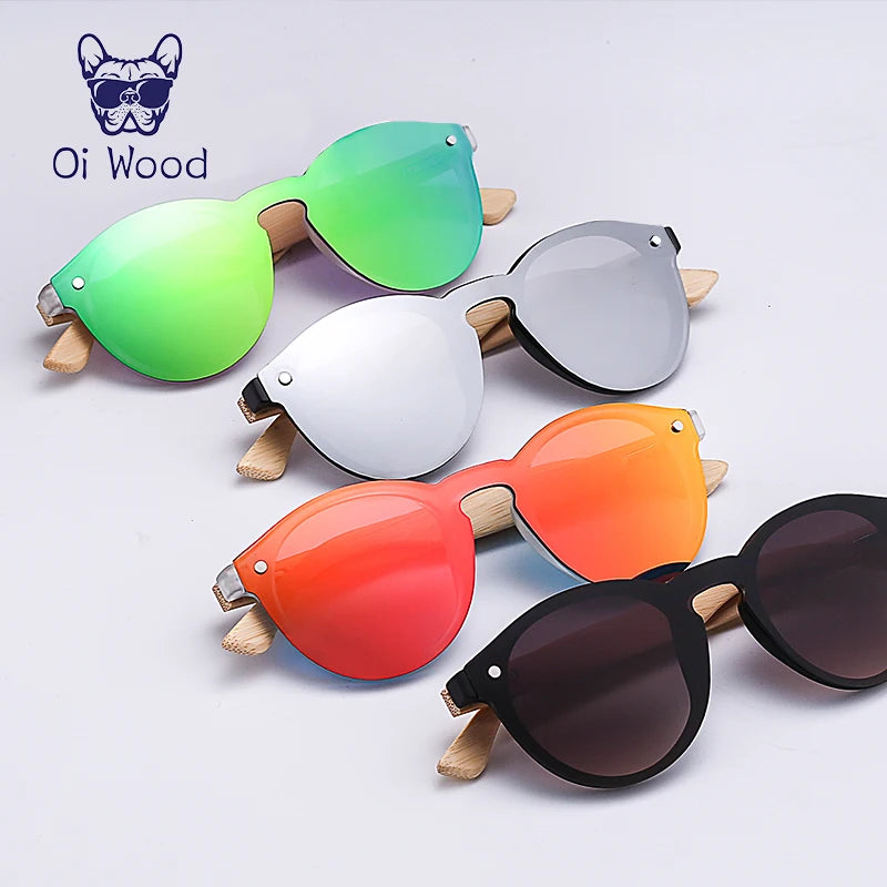 Óculos de Sol Wood Bambu Espelhado Polarizado UV400 Unissex