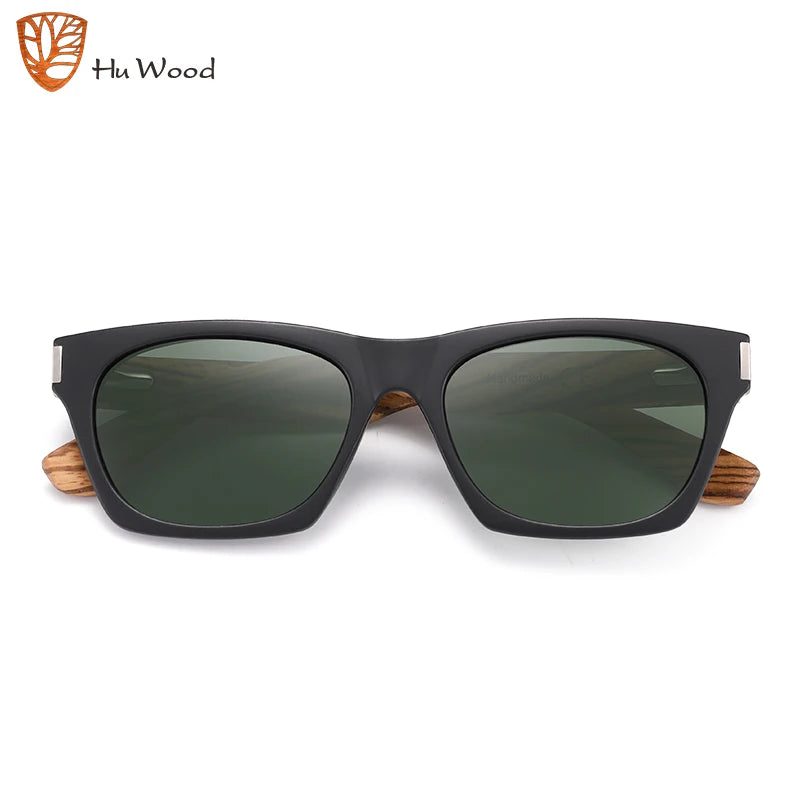 óculos de Sol Wood Quadrado Polarizado UV400 Zebra Unissex